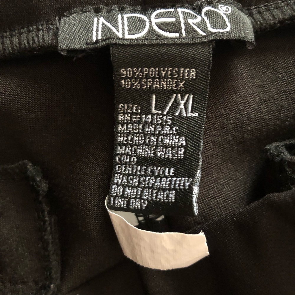 INDERO, Black Business Leggins W/back faux pockets, front side pockets Fit L/XL - Picture 6 of 16